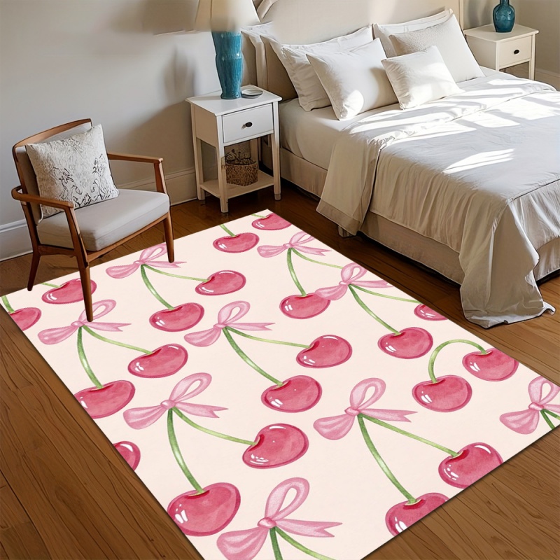 Cute Pink Striped Bow Area Rug - Commercial Ribbon Printing Machine ulasan dan harga