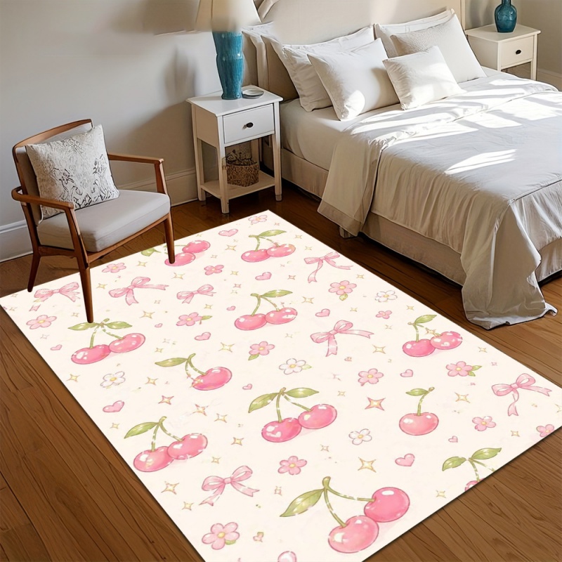 Cute Pink Striped Bow Area Rug - Commercial Ribbon Printing Machine ulasan dan harga
