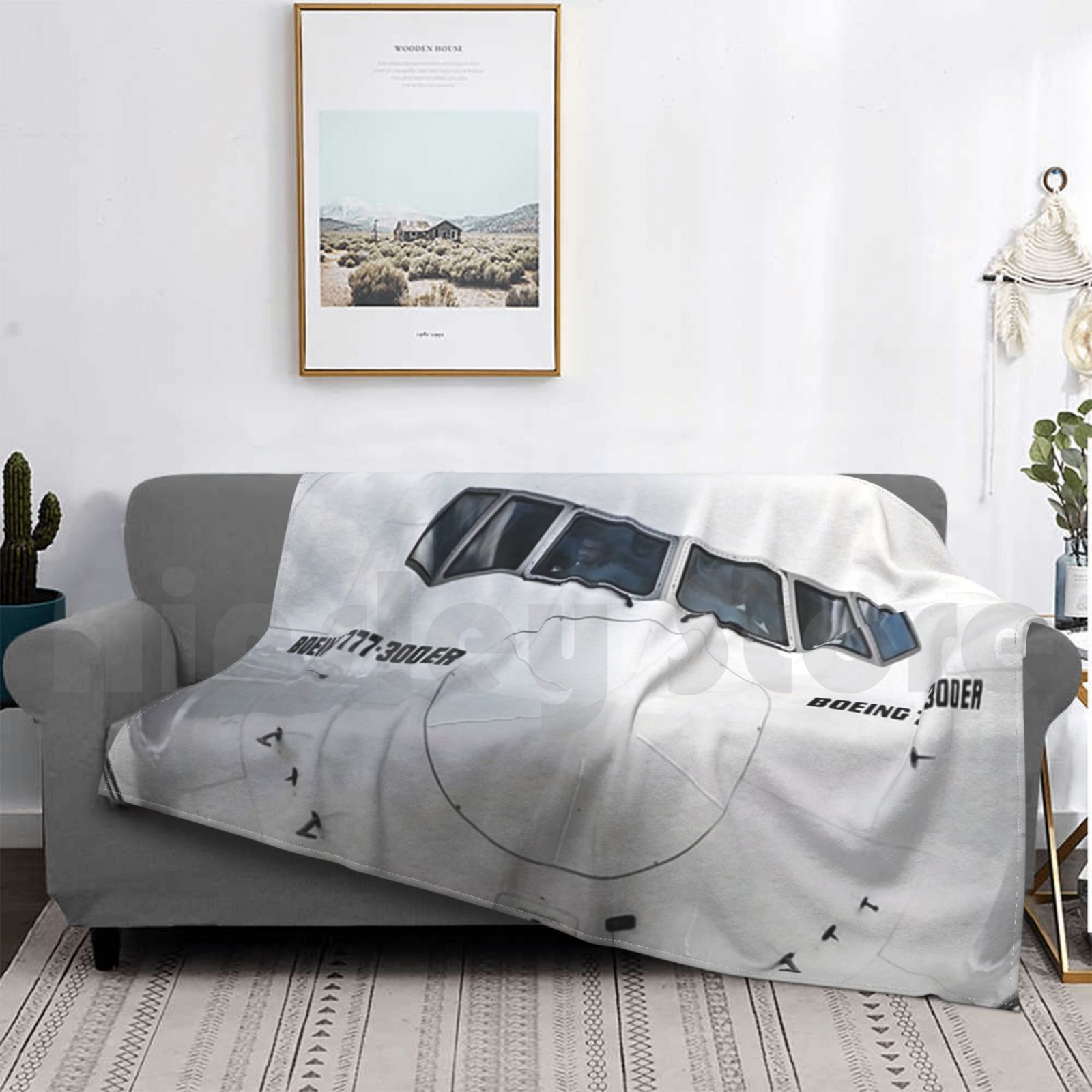 Boeing 777 Nose View Blanket F - Commercial Fabric Printing ulasan dan harga