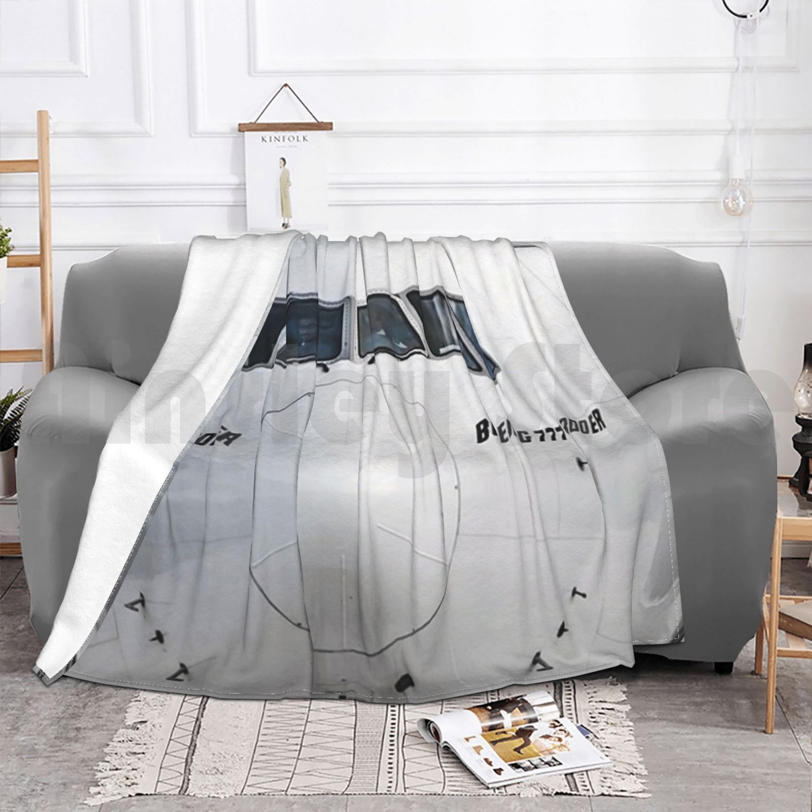 Boeing 777 Nose View Blanket F - Commercial Fabric Printing ulasan dan harga